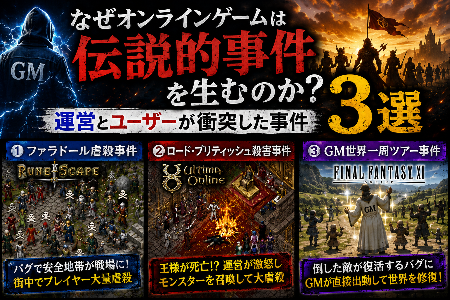 なぜオンラインゲームは伝説的事件を生むのか？運営とユーザーが衝突した事件3選