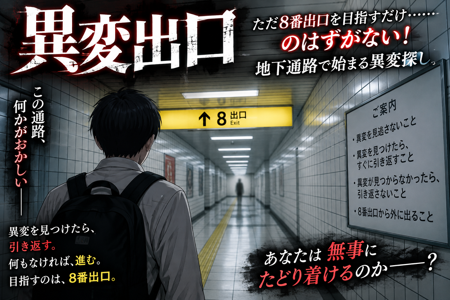 『異変出口』ただ8番出口を目指すだけ……のはずがない！地下通路で始まる異変探し