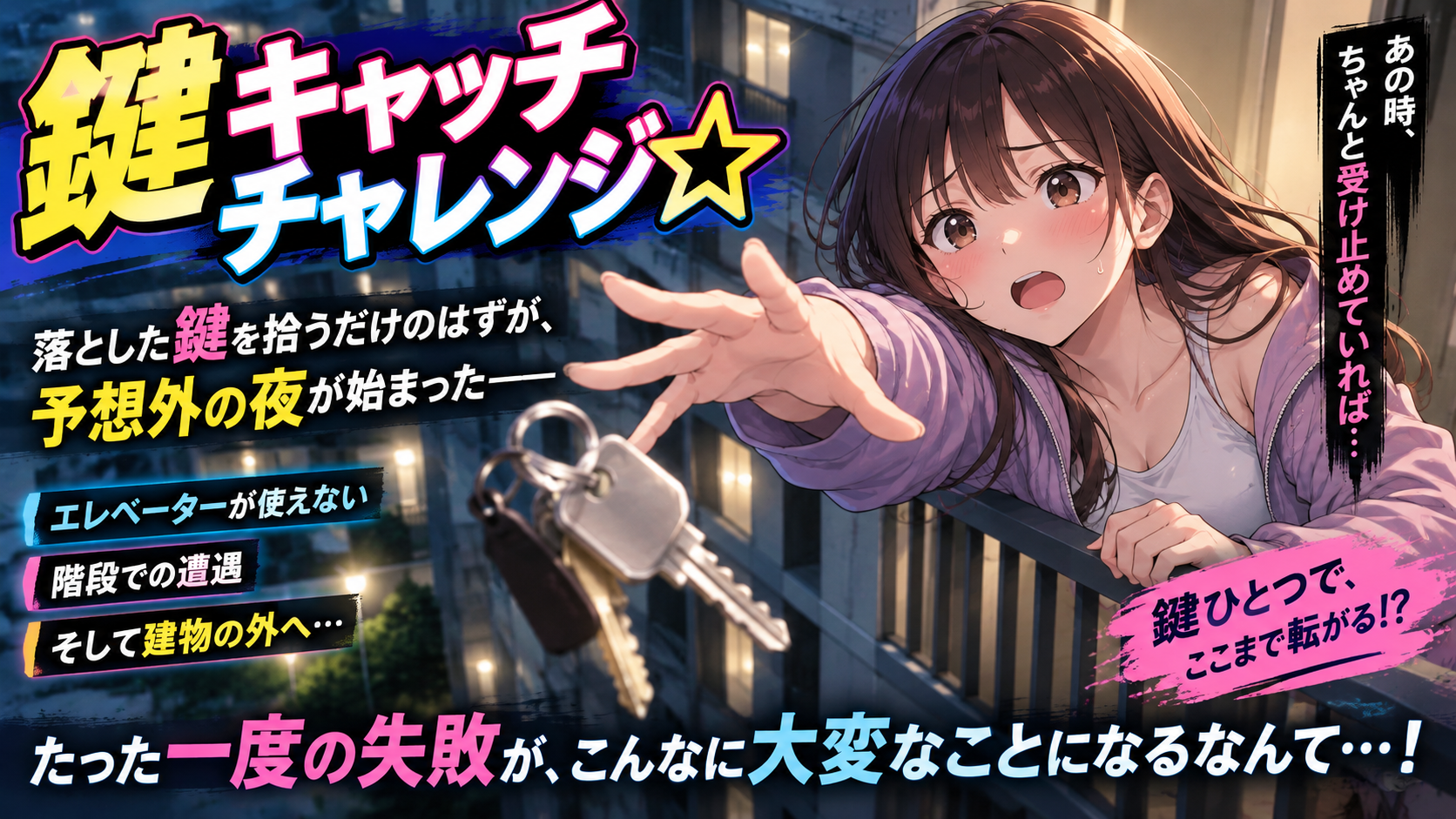 『鍵キャッチチャレンジ☆』その鍵、落としたら終わり。軽いノリで始めた挑戦が思わぬ展開へ
