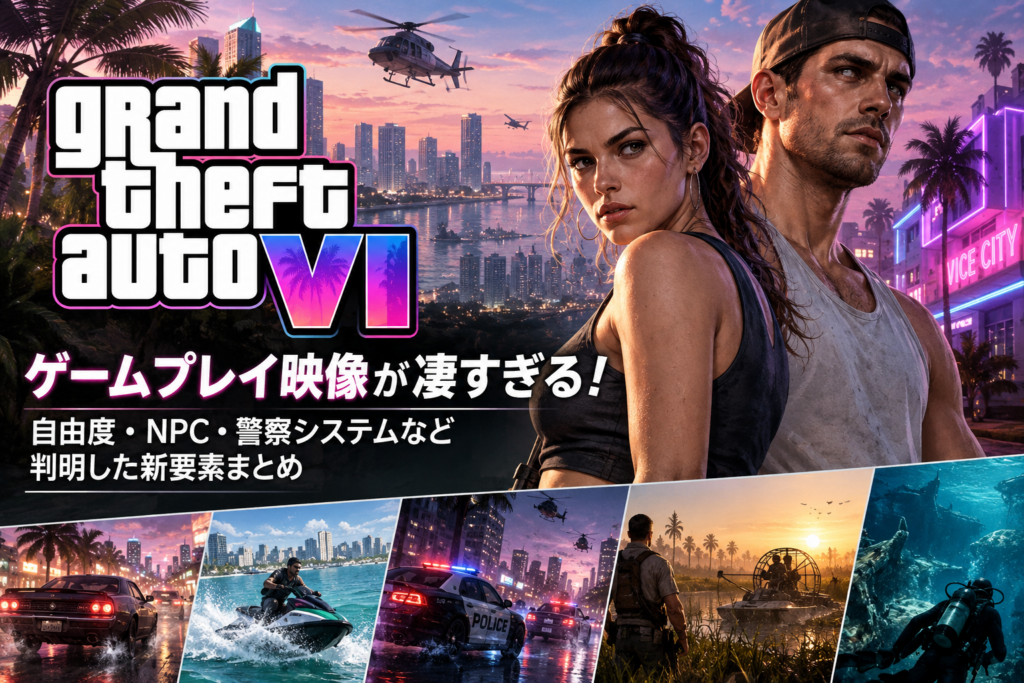 【GTA6】ゲームプレイ映像が凄すぎる！自由度・NPC・警察システムなど判明した新要素まとめ