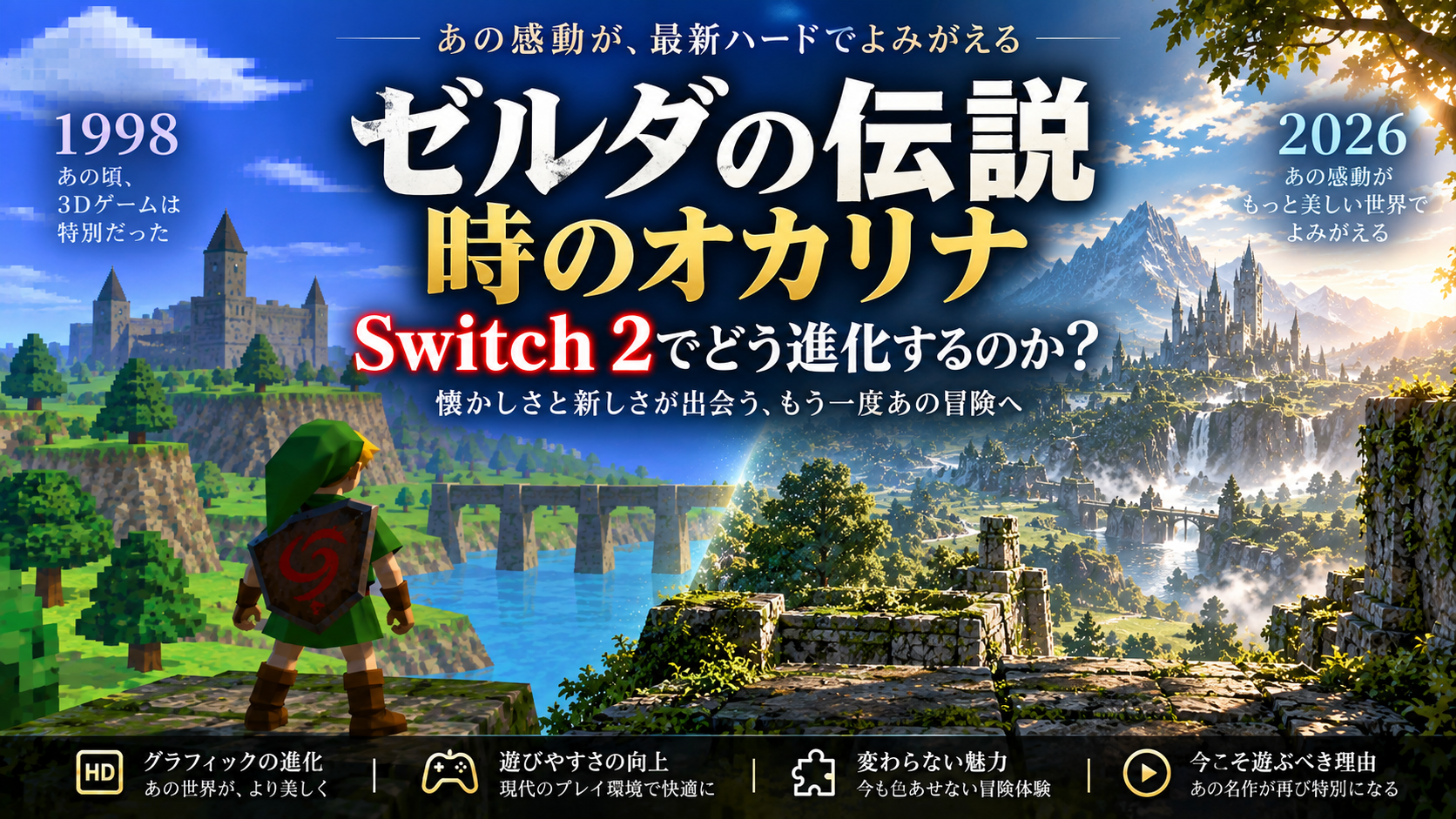【ゼルダ 時のオカリナ】Switch2版が想像以上に進化！原作との違い・新要素まとめ